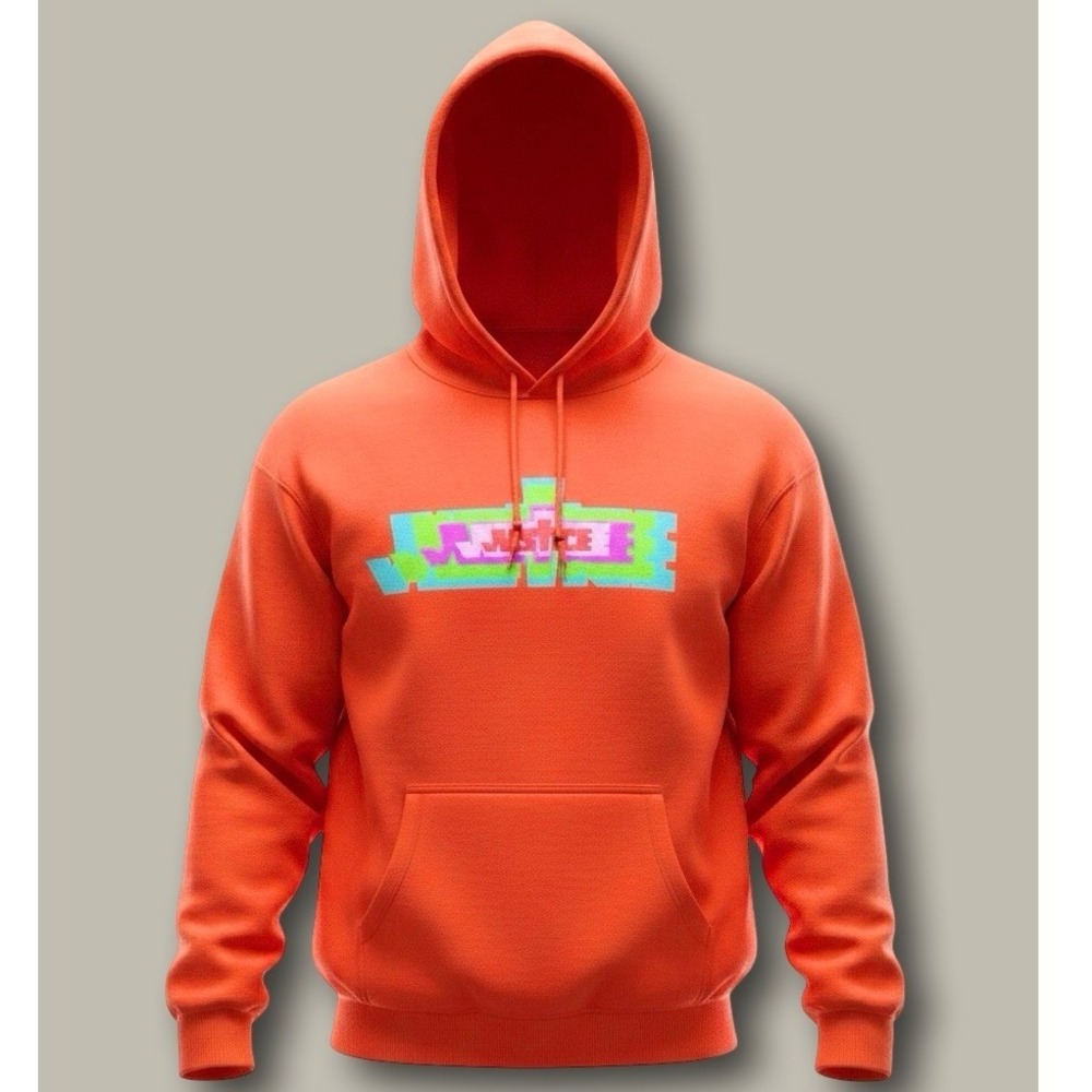 Justin Bieber Justice World Tour Graphic Hoodie Size L Orange Streetwear Merch